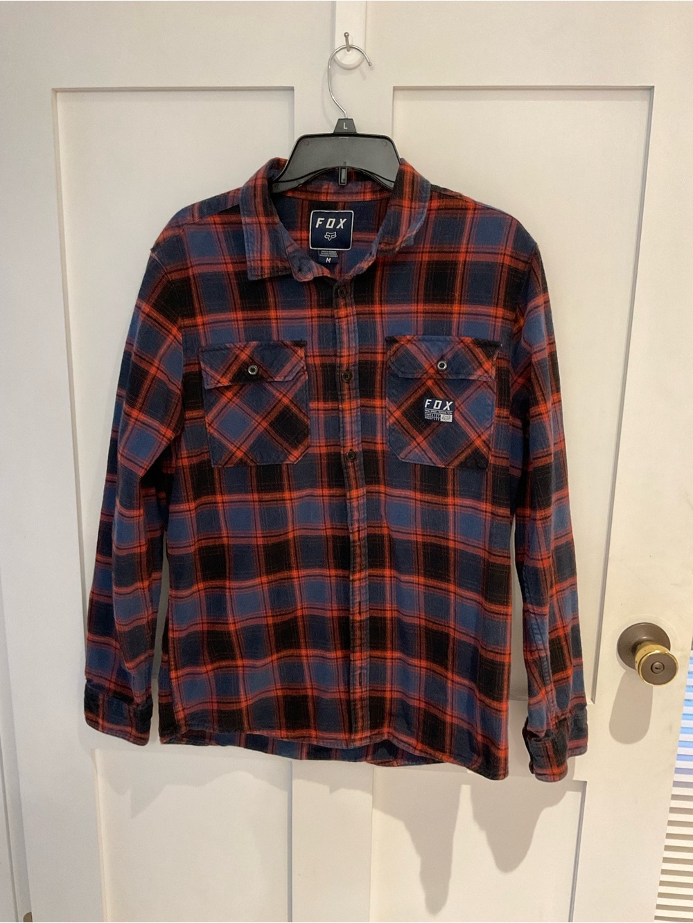 FOX Racing Traildust Plaid Flannel Ling Sleeve Button-Down Mens Medium